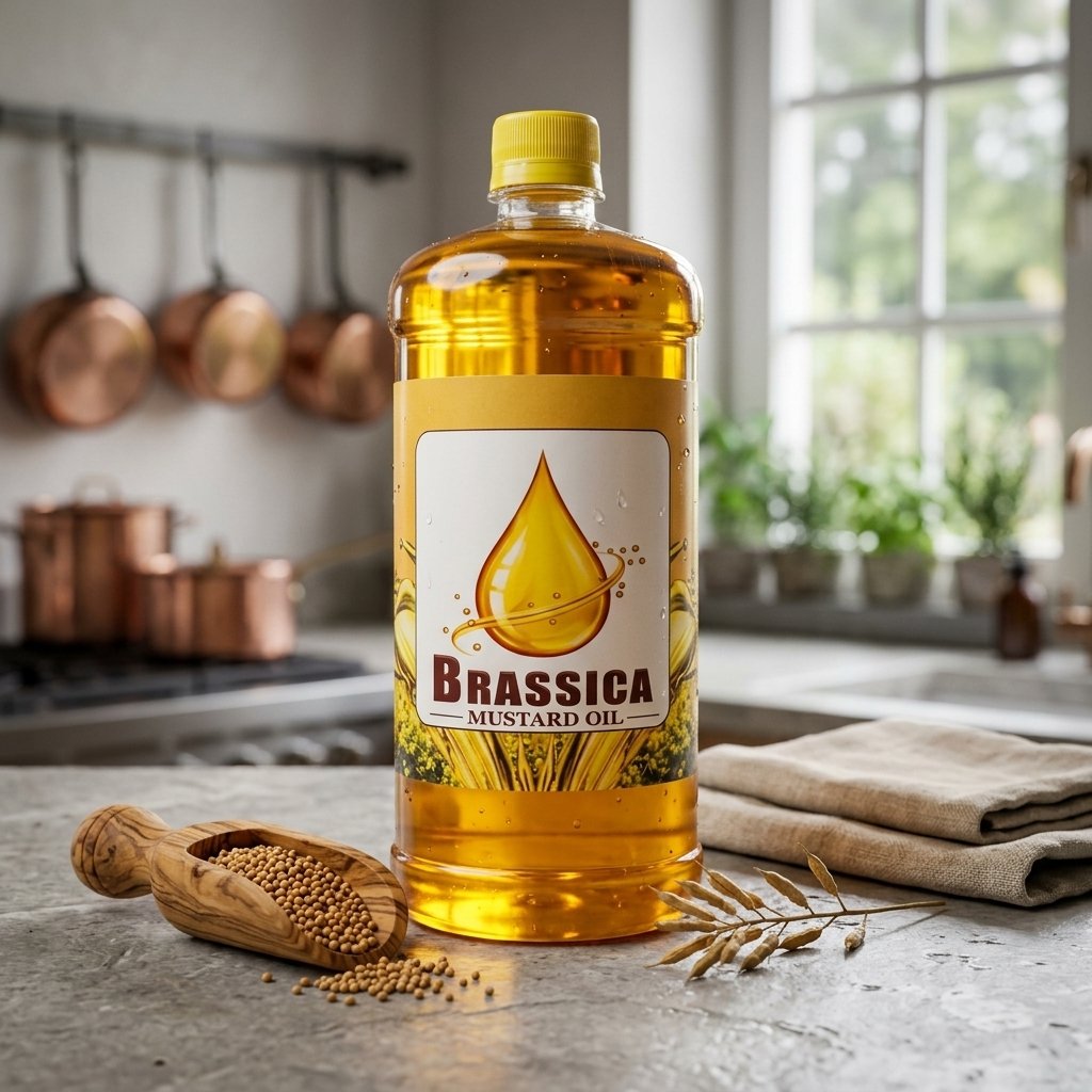 Brassica Pure Cold Pressed Mustard Oil 1 Liter Bottle