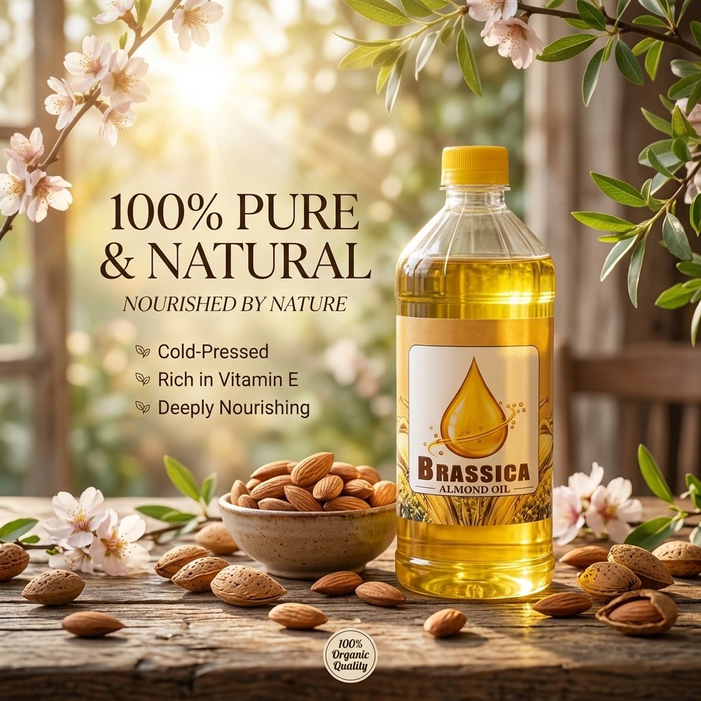 Brassica Sweet Almond Oil Cold Pressed Oil 1 Liter - Photo 2